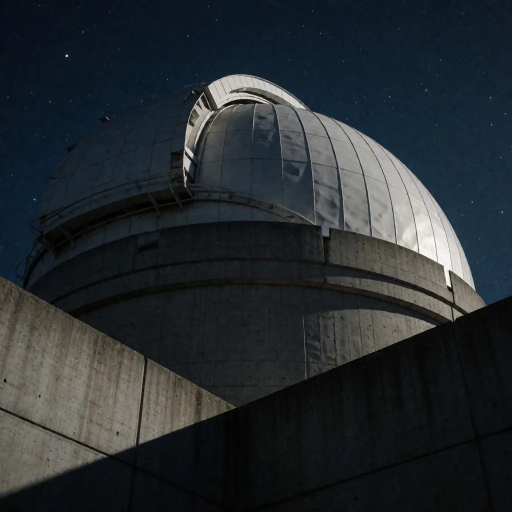Cúpula de observatorio bajo cielo nocturno